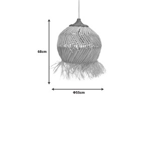 pak-339-000009-2 ΦΩΤΙΣΤΙΚΟ ΟΡΟΦΗΣ KORONSE INART SISAL ΣΕ ΦΥΣΙΚΟ ΧΡΩΜΑ Φ55X68ΕΚ