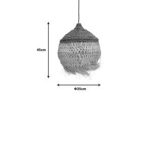 pak-339-000019-2 ΦΩΤΙΣΤΙΚΟ ΟΡΟΦΗΣ FIORINE INART ABACA ΣΕ ΦΥΣΙΚΟ ΧΡΩΜΑ Φ35X45ΕΚ
