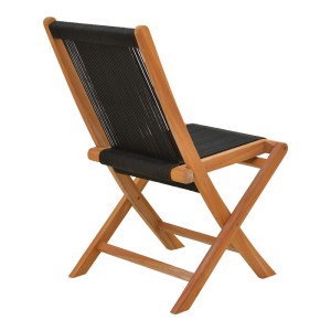 pak-340-000001-2 ΚΑΡΕΚΛΑ BANOU PAKOWORLD ΠΤΥΣΣΟΜΕΝΗ TEAK ΞΥΛΟ ΚΑΙ PE ΣΧΟΙΝΙ ΣΕ ΜΑΥΡΗ ΑΠΟΧΡΩΣΗ 52.5X56X89ΕΚ
