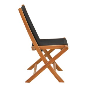 pak-340-000001-3 ΚΑΡΕΚΛΑ BANOU PAKOWORLD ΠΤΥΣΣΟΜΕΝΗ TEAK ΞΥΛΟ ΚΑΙ PE ΣΧΟΙΝΙ ΣΕ ΜΑΥΡΗ ΑΠΟΧΡΩΣΗ 52.5X56X89ΕΚ