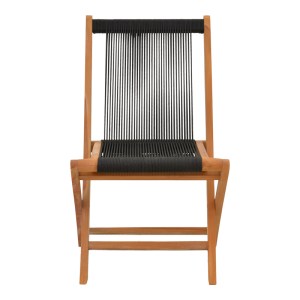 pak-340-000001-4 ΚΑΡΕΚΛΑ BANOU PAKOWORLD ΠΤΥΣΣΟΜΕΝΗ TEAK ΞΥΛΟ ΚΑΙ PE ΣΧΟΙΝΙ ΣΕ ΜΑΥΡΗ ΑΠΟΧΡΩΣΗ 52.5X56X89ΕΚ