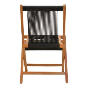pak-340-000001-5 ΚΑΡΕΚΛΑ BANOU PAKOWORLD ΠΤΥΣΣΟΜΕΝΗ TEAK ΞΥΛΟ ΚΑΙ PE ΣΧΟΙΝΙ ΣΕ ΜΑΥΡΗ ΑΠΟΧΡΩΣΗ 52.5X56X89ΕΚ