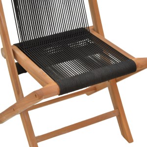 pak-340-000001-7 ΚΑΡΕΚΛΑ BANOU PAKOWORLD ΠΤΥΣΣΟΜΕΝΗ TEAK ΞΥΛΟ ΚΑΙ PE ΣΧΟΙΝΙ ΣΕ ΜΑΥΡΗ ΑΠΟΧΡΩΣΗ 52.5X56X89ΕΚ