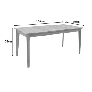 pak-340-000004-5 ΤΡΑΠΕΖΙ ORY PAKOWORLD TEAK ΞΥΛΟ ΣΕ ΦΥΣΙΚΗ ΑΠΟΧΡΩΣΗ 160X80X75ΕΚ