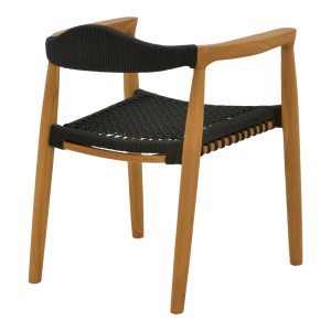 pak-340-000020-1 ΠΟΛΥΘΡΟΝΑ GANNY PAKOWORLD TEAK ΞΥΛΟ ΚΑΙ ΣΧΟΙΝΙ ΣΕ ΜΑΥΡΗ ΑΠΟΧΡΩΣΗ 59X56X71ΕΚ