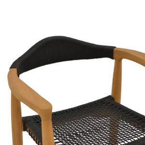 pak-340-000020-5 ΠΟΛΥΘΡΟΝΑ GANNY PAKOWORLD TEAK ΞΥΛΟ ΚΑΙ ΣΧΟΙΝΙ ΣΕ ΜΑΥΡΗ ΑΠΟΧΡΩΣΗ 59X56X71ΕΚ