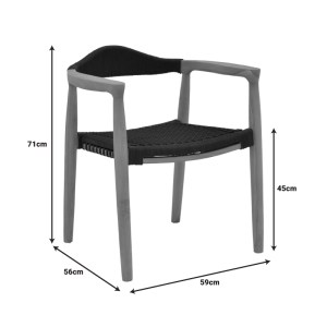 pak-340-000020-7 ΠΟΛΥΘΡΟΝΑ GANNY PAKOWORLD TEAK ΞΥΛΟ ΚΑΙ ΣΧΟΙΝΙ ΣΕ ΜΑΥΡΗ ΑΠΟΧΡΩΣΗ 59X56X71ΕΚ