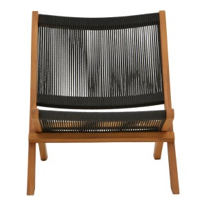 pak-340-000025-3 ΚΑΡΕΚΛΑ SEEAL PAKOWORLD TEAK ΞΥΛΟ ΚΑΙ ΣΧΟΙΝΙ ΣΕ ΜΑΥΡΗ ΑΠΟΧΡΩΣΗ 61X76X72ΕΚ