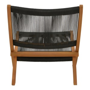 pak-340-000025-4 ΚΑΡΕΚΛΑ SEEAL PAKOWORLD TEAK ΞΥΛΟ ΚΑΙ ΣΧΟΙΝΙ ΣΕ ΜΑΥΡΗ ΑΠΟΧΡΩΣΗ 61X76X72ΕΚ