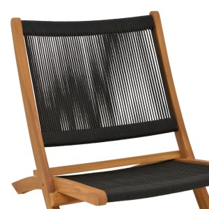 pak-340-000025-5 ΚΑΡΕΚΛΑ SEEAL PAKOWORLD TEAK ΞΥΛΟ ΚΑΙ ΣΧΟΙΝΙ ΣΕ ΜΑΥΡΗ ΑΠΟΧΡΩΣΗ 61X76X72ΕΚ