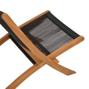 pak-340-000025-6 ΚΑΡΕΚΛΑ SEEAL PAKOWORLD TEAK ΞΥΛΟ ΚΑΙ ΣΧΟΙΝΙ ΣΕ ΜΑΥΡΗ ΑΠΟΧΡΩΣΗ 61X76X72ΕΚ