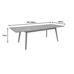 pak-340-000033-8 ΤΡΑΠΕΖΑΡΙΑ 7 ΤΕΜ. GANNY-PINO PAKOWORLD TEAK ΞΥΛΟ ΣΕ ΦΥΣΙΚΗ ΑΠΟΧΡΩΣΗ 180/240X100X75ΕΚ