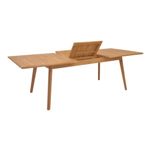 pak-340-000040-6 ΤΡΑΠΕΖΑΡΙΑ 9 ΤΕΜ. GANNY-PINO PAKOWORLD TEAK ΞΥΛΟ ΣΕ ΦΥΣΙΚΗ - ΜΑΥΡΗ ΑΠΟΧΡΩΣΗ 180/240X100X75ΕΚ