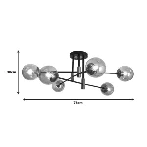 pak-342-000010-1 ΦΩΤΙΣΤΙΚΟ ΟΡΟΦΗΣ ΠΟΛΥΦΩΤΟ CATRENE PAKOWORLD ΜΑΥΡΟ ΜΕΤΑΛΛΟ-ΓΥΑΛΙ 76X30ΕΚ