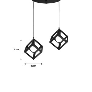 pak-342-000016-1 ΦΩΤΙΣΤΙΚΟ ΟΡΟΦΗΣ ΔΙΦΩΤΟ KIBE II PAKOWORLD ΜΑΥΡΟ ΜΕΤΑΛΛΟ 48X28 ΕΚ