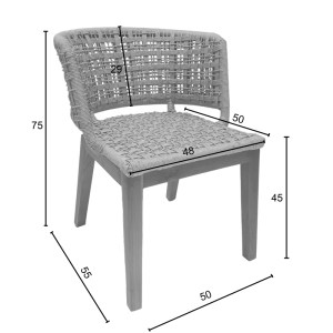 pak-343-000002-7 ΚΑΡΕΚΛΑ MILOU PAKOWORLD TEAK ΞΥΛΟ ΚΑΙ ΣΥΝΘΕΤΙΚΟ ΣΧΟΙΝΙ ΣΕ ΦΥΣΙΚΗ ΑΠΟΧΡΩΣΗ 59X65X73ΕΚ