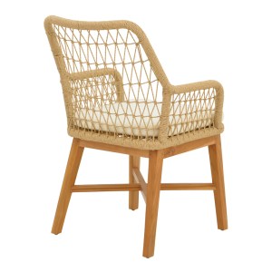 pak-343-000004-1 ΠΟΛΥΘΡΟΝΑ ELAIZA PAKOWORL TEAK ΞΥΛΟ ΚΑΙ PE ΣΧΟΙΝΙ ΣΕ ΦΥΣΙΚΗ-ΜΠΕΖ ΑΠΟΧΡΩΣΗ ΜΕ ΜΑΞΙΛΑΡΙ 58X60X90ΕΚ
