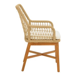 pak-343-000004-2 ΠΟΛΥΘΡΟΝΑ ELAIZA PAKOWORL TEAK ΞΥΛΟ ΚΑΙ PE ΣΧΟΙΝΙ ΣΕ ΦΥΣΙΚΗ-ΜΠΕΖ ΑΠΟΧΡΩΣΗ ΜΕ ΜΑΞΙΛΑΡΙ 58X60X90ΕΚ