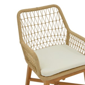 pak-343-000004-5 ΠΟΛΥΘΡΟΝΑ ELAIZA PAKOWORL TEAK ΞΥΛΟ ΚΑΙ PE ΣΧΟΙΝΙ ΣΕ ΦΥΣΙΚΗ-ΜΠΕΖ ΑΠΟΧΡΩΣΗ ΜΕ ΜΑΞΙΛΑΡΙ 58X60X90ΕΚ