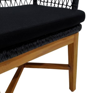 pak-343-000005-6 ΠΟΛΥΘΡΟΝΑ ELAIZA PAKOWORLD TEAK ΞΥΛΟ ΚΑΙ ΣΥΝΘΕΤΙΚΟ ΣΧΟΙΝΙ ΣΕ ΦΥΣΙΚΗ-ΜΑΥΡΗ ΑΠΟΧΡΩΣΗ ΜΕ ΜΑΞΙΛΑΡΙ 58X60X90ΕΚ