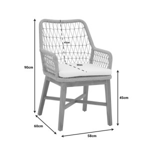 pak-343-000005-7 ΠΟΛΥΘΡΟΝΑ ELAIZA PAKOWORLD TEAK ΞΥΛΟ ΚΑΙ ΣΥΝΘΕΤΙΚΟ ΣΧΟΙΝΙ ΣΕ ΦΥΣΙΚΗ-ΜΑΥΡΗ ΑΠΟΧΡΩΣΗ ΜΕ ΜΑΞΙΛΑΡΙ 58X60X90ΕΚ