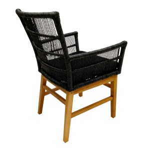 pak-343-000007-1 ΠΟΛΥΘΡΟΝΑ INCA PAKOWORLD  TEAK ΞΥΛΟ ΚΑΙ ΣΥΝΘΕΤΙΚΟ ΣΧΟΙΝΙ ΣΕ ΦΥΣΙΚΗ-ΜΑΥΡΗ ΑΠΟΧΡΩΣΗ ΜΕ ΜΑΞΙΛΑΡΙ 60X61X90ΕΚ