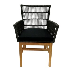 pak-343-000007-3 ΠΟΛΥΘΡΟΝΑ INCA PAKOWORLD  TEAK ΞΥΛΟ ΚΑΙ ΣΥΝΘΕΤΙΚΟ ΣΧΟΙΝΙ ΣΕ ΦΥΣΙΚΗ-ΜΑΥΡΗ ΑΠΟΧΡΩΣΗ ΜΕ ΜΑΞΙΛΑΡΙ 60X61X90ΕΚ