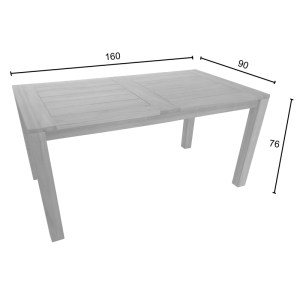 pak-343-000010-5 ΤΡΑΠΕΖΙ PABLO PAKOWORLD TEAK ΞΥΛΟ ΣΕ ΦΥΣΙΚΗ ΑΠΟΧΡΩΣΗ 160X90X76ΕΚ