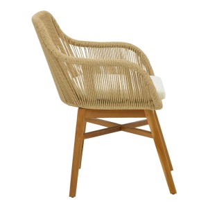 pak-343-000011-2 ΠΟΛΥΘΡΟΝΑ KALIE PAKOWORLD TEAK ΞΥΛΟ ΚΑΙ PE ΣΧΟΙΝΙ ΣΕ ΦΥΣΙΚΗ-ΜΠΕΖ ΑΠΟΧΡΩΣΗ ΜΕ ΜΑΞΙΛΑΡΙ 60X61X80ΕΚ