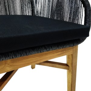 pak-343-000012-5 ΠΟΛΥΘΡΟΝΑ KALIE PAKOWORLD TEAK ΞΥΛΟ ΚΑΙ ΣΥΝΘΕΤΙΚΟ ΣΧΟΙΝΙ ΣΕ ΦΥΣΙΚΗ-ΜΑΥΡΗ ΑΠΟΧΡΩΣΗ ΜΕ ΜΑΞΙΛΑΡΙ 60X61X80ΕΚ