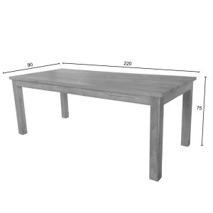 pak-343-000015-5 ΤΡΑΠΕΖΙ WOOLY PAKOWORLD TEAK ΞΥΛΟ ΣΕ ΦΥΣΙΚΗ ΑΠΟΧΡΩΣΗ 220X90X75ΕΚ