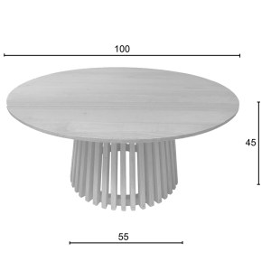 pak-343-000022-5 ΤΡΑΠΕΖΙ KENDA PAKOWORLD MINDI ΞΥΛΟ ΣΕ ΦΥΣΙΚΗ ΑΠΟΧΡΩΣΗ Φ100X45ΕΚ