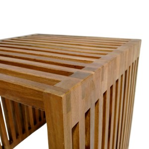 pak-343-000026-3 ΒΟΗΘΗΤΙΚΟ ΤΡΑΠΕΖΙ SAIMON PAKOWORLD  TEAK ΞΥΛΟ ΣΕ ΦΥΣΙΚΗ ΑΠΟΧΡΩΣΗ 40X40X40ΕΚ