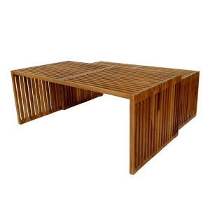pak-343-000027-1 ΤΡΑΠΕΖΙ TINNIE PAKOWORLD ΣΕΤ 2ΤΕΜ TEAK ΞΥΛΟ ΣΕ ΦΥΣΙΚΗ ΑΠΟΧΡΩΣΗ