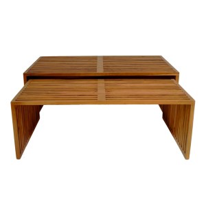 pak-343-000027-3 ΤΡΑΠΕΖΙ TINNIE PAKOWORLD ΣΕΤ 2ΤΕΜ TEAK ΞΥΛΟ ΣΕ ΦΥΣΙΚΗ ΑΠΟΧΡΩΣΗ