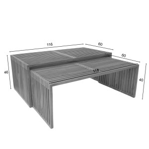 pak-343-000027-7 ΤΡΑΠΕΖΙ TINNIE PAKOWORLD ΣΕΤ 2ΤΕΜ TEAK ΞΥΛΟ ΣΕ ΦΥΣΙΚΗ ΑΠΟΧΡΩΣΗ
