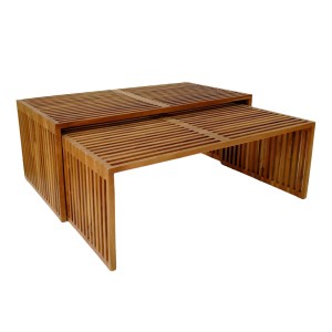 pak-343-000027 ΤΡΑΠΕΖΙ TINNIE PAKOWORLD ΣΕΤ 2ΤΕΜ TEAK ΞΥΛΟ ΣΕ ΦΥΣΙΚΗ ΑΠΟΧΡΩΣΗ