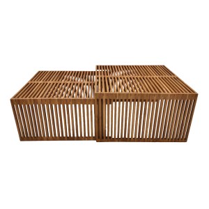 pak-343-000028-2 ΤΡΑΠΕΖΙ TINNIE PAKOWORLD ΣΕΤ 2ΤΕΜ TEAK ΞΥΛΟ ΣΕ ΦΥΣΙΚΗ ΑΠΟΧΡΩΣΗ