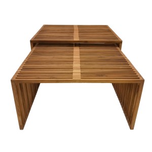 pak-343-000028-3 ΤΡΑΠΕΖΙ TINNIE PAKOWORLD ΣΕΤ 2ΤΕΜ TEAK ΞΥΛΟ ΣΕ ΦΥΣΙΚΗ ΑΠΟΧΡΩΣΗ