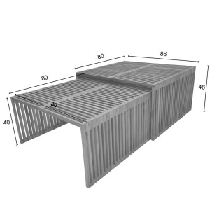 pak-343-000028-7 ΤΡΑΠΕΖΙ TINNIE PAKOWORLD ΣΕΤ 2ΤΕΜ TEAK ΞΥΛΟ ΣΕ ΦΥΣΙΚΗ ΑΠΟΧΡΩΣΗ