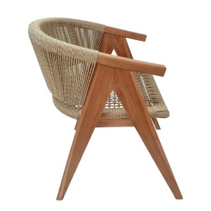 pak-343-000029-2 ΠΟΛΥΘΡΟΝΑ WOLLY PAKOWORLD TEAK ΞΥΛΟ ΚΑΙ PE ΣΧΟΙΝΙ ΣΕ ΦΥΣΙΚΗ ΑΠΟΧΡΩΣΗ 60X60X76ΕΚ