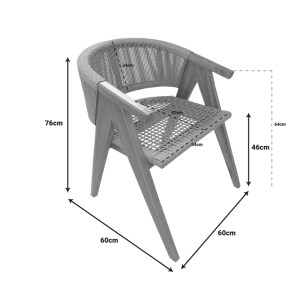 pak-343-000029-7 ΠΟΛΥΘΡΟΝΑ WOLLY PAKOWORLD TEAK ΞΥΛΟ ΚΑΙ PE ΣΧΟΙΝΙ ΣΕ ΦΥΣΙΚΗ ΑΠΟΧΡΩΣΗ 60X60X76ΕΚ
