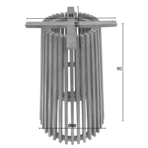 pak-343-000030-5 ΒΑΣΗ ΤΡΑΠΕΖΙΟΥ ΜΠΑΡ GALY PAKOWORLD MINDI ΞΥΛΟ ΣΕ ΦΥΣΙΚΗ ΑΠΟΧΡΩΣΗ Φ60X90ΕΚ