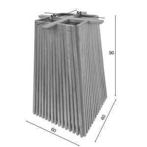 pak-343-000031-5 ΒΑΣΗ ΤΡΑΠΕΖΙΟΥ ΜΠΑΡ DARIUS PAKOWORLD MINDI ΞΥΛΟ ΣΕ ΦΥΣΙΚΗ ΑΠΟΧΡΩΣΗ 60X60X90ΕΚ