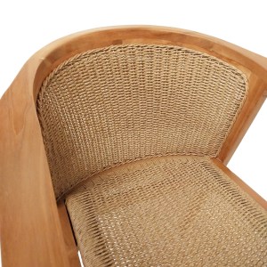 pak-343-000034-5 ΠΟΛΥΘΡΟΝΑ GRANNY PAKOWORLD TEAK WOOD ΚΑΙ ΣΥΝΘΕΤΙΚΟ ΣΧΟΙΝΙ ΣΕ ΦΥΣΙΚΗ ΑΠΟΧΡΩΣΗ 60X60X82ΕΚ