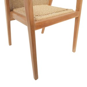pak-343-000034-6 ΠΟΛΥΘΡΟΝΑ GRANNY PAKOWORLD TEAK WOOD ΚΑΙ ΣΥΝΘΕΤΙΚΟ ΣΧΟΙΝΙ ΣΕ ΦΥΣΙΚΗ ΑΠΟΧΡΩΣΗ 60X60X82ΕΚ