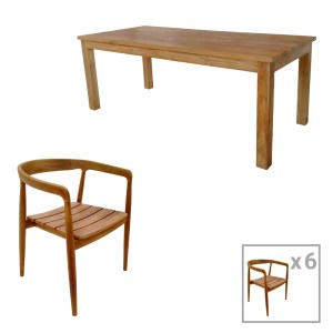 pak-343-000036 ΤΡΑΠΕΖΑΡΙΑ 7ΤΕΜ.NOODY-WOOLY PAKOWORLD TEAK ΞΥΛΟ ΣΕ ΦΥΣΙΚΗ ΑΠΟΧΡΩΣΗ