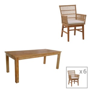 pak-343-000054 ΤΡΑΠΕΖΑΡΙΑ INCA-WOOLY PAKOWORLD ΣΕΤ 7ΤΕΜ ΣΕ ΦΥΣΙΚΗ-ΜΠΕΖ ΑΠΟΧΡΩΣΗ 220X90X75ΕΚ