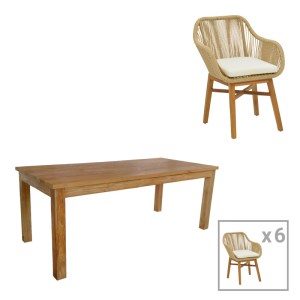 pak-343-000063 ΤΡΑΠΕΖΑΡΙΑ KALIE-WOOLY PAKOWORLD ΣΕΤ 7ΤΕΜ ΣΕ ΦΥΣΙΚΗ-ΜΠΕΖ ΑΠΟΧΡΩΣΗ 220X90X75ΕΚ