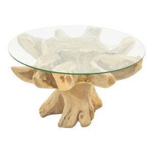 pak-343-000081-1 ΤΡΑΠΕΖΙ ΣΑΛΟΝΙΟΥ BENZOU INART TEAK ΞΥΛΟ ΣΕ ΦΥΣΙΚΗ ΑΠΟΧΡΩΣΗ Φ80X45ΕΚ
